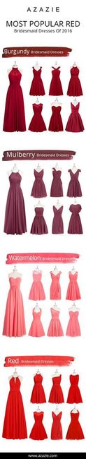 Tons de vermelho para as madrinhas, qual você gosta mais? 