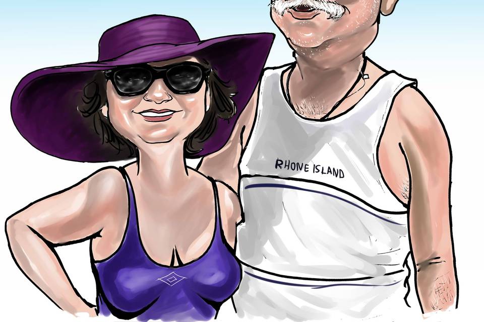 Caricaturas casal por fotos