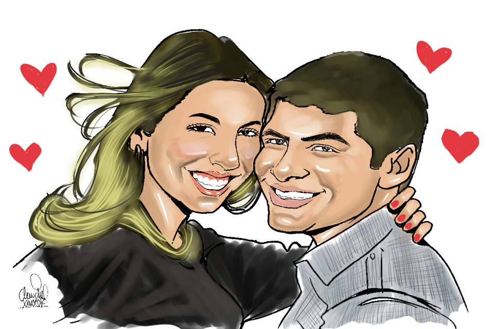 Caricatura casal