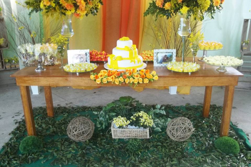 Casamento laranja em sitio