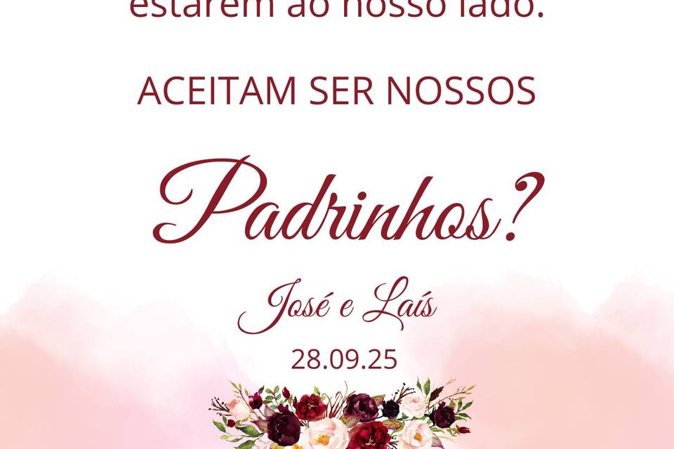 Convite Padrinhos de Casamento