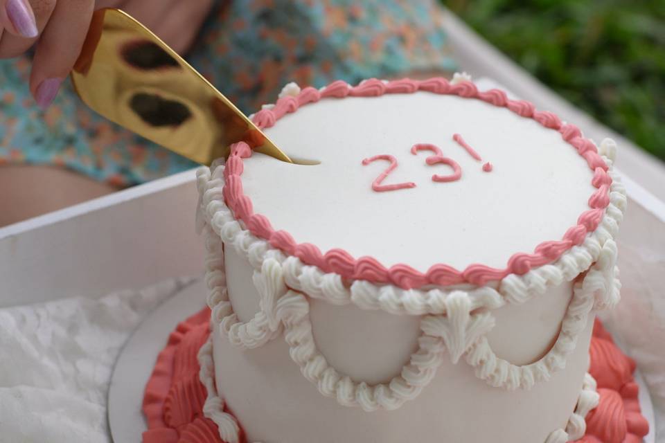 Bolo de aniversário vintage