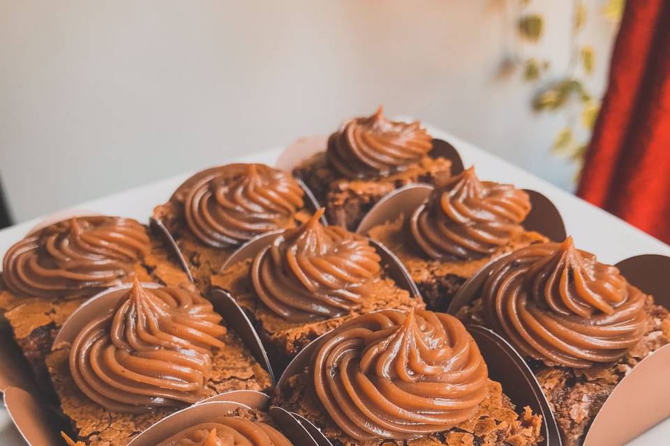 Mini-brownies de brigadeiro