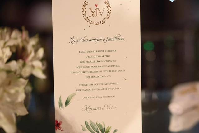 Menu com boas vindas