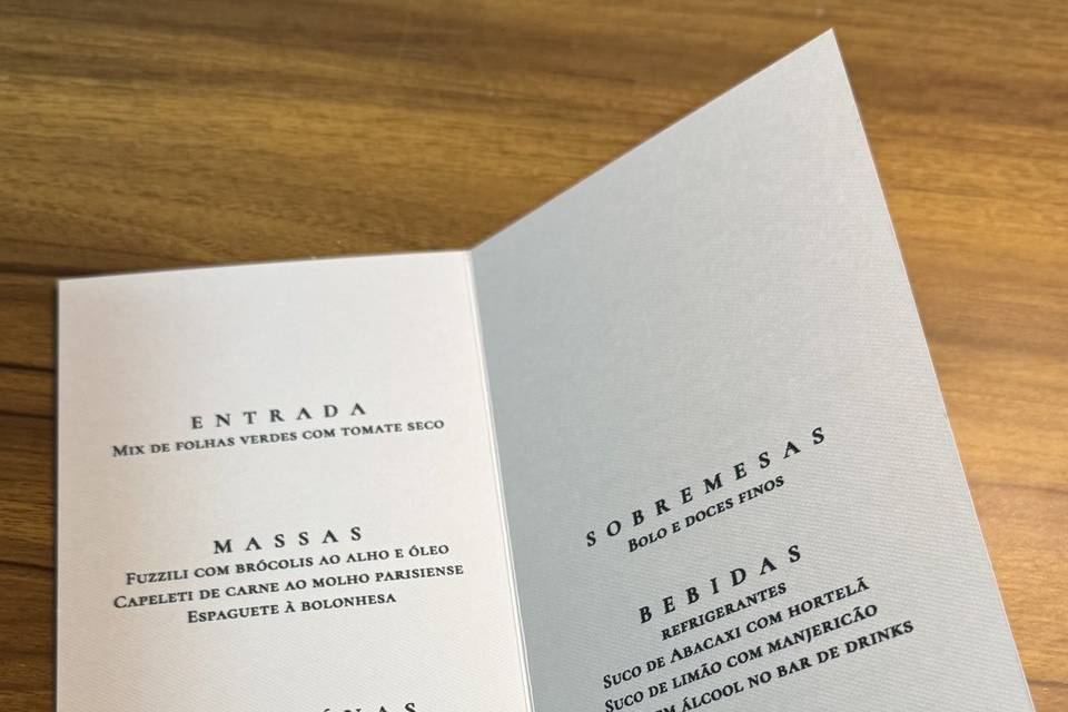 Menu de Mesa - Interno