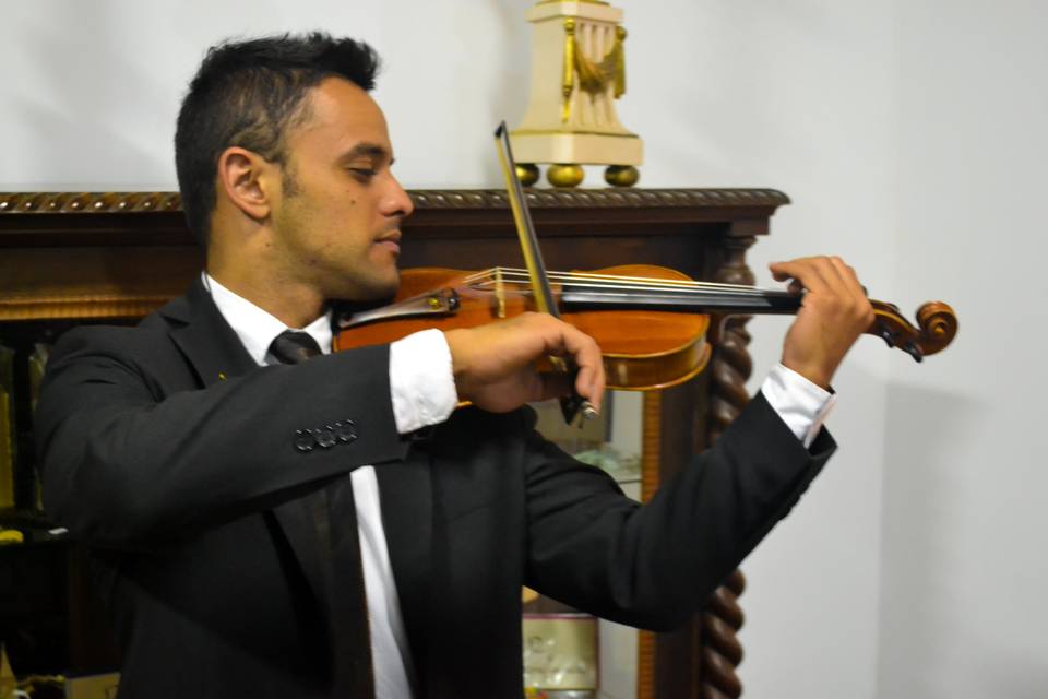 Violinista antes do cerimonial