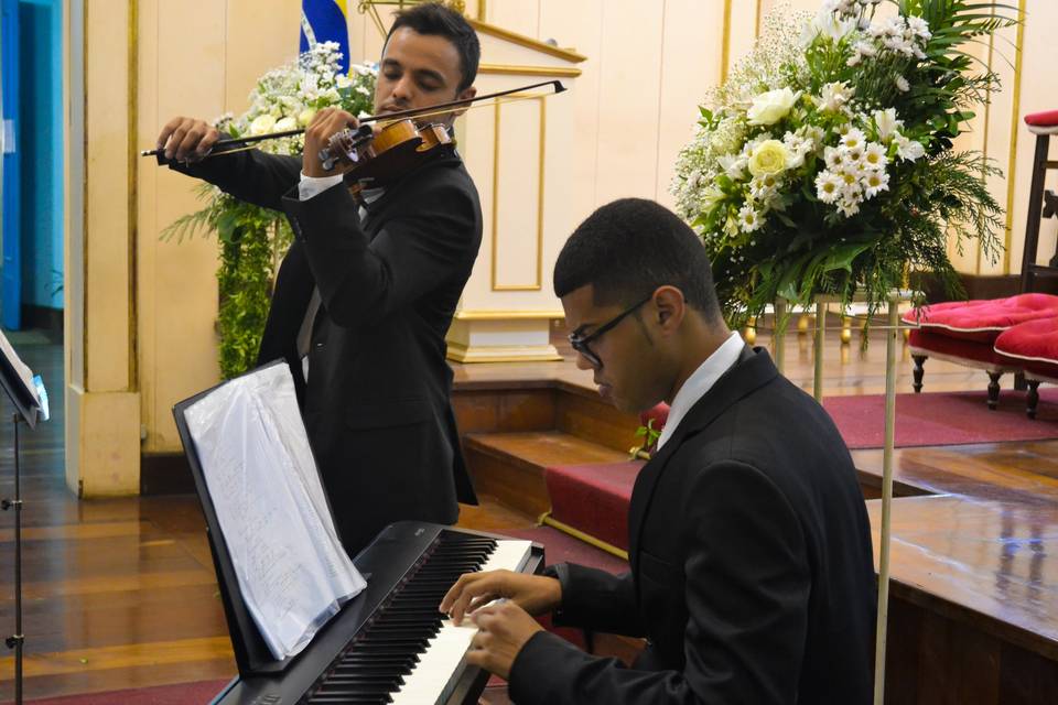 Violinista antes do cerimonial