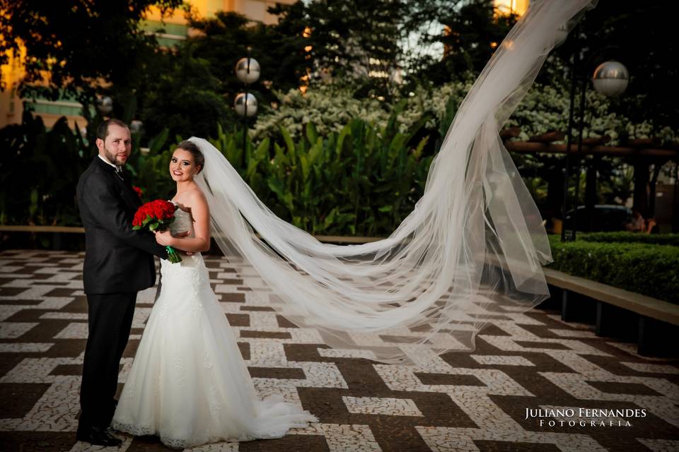 Pós casamento Véu voando