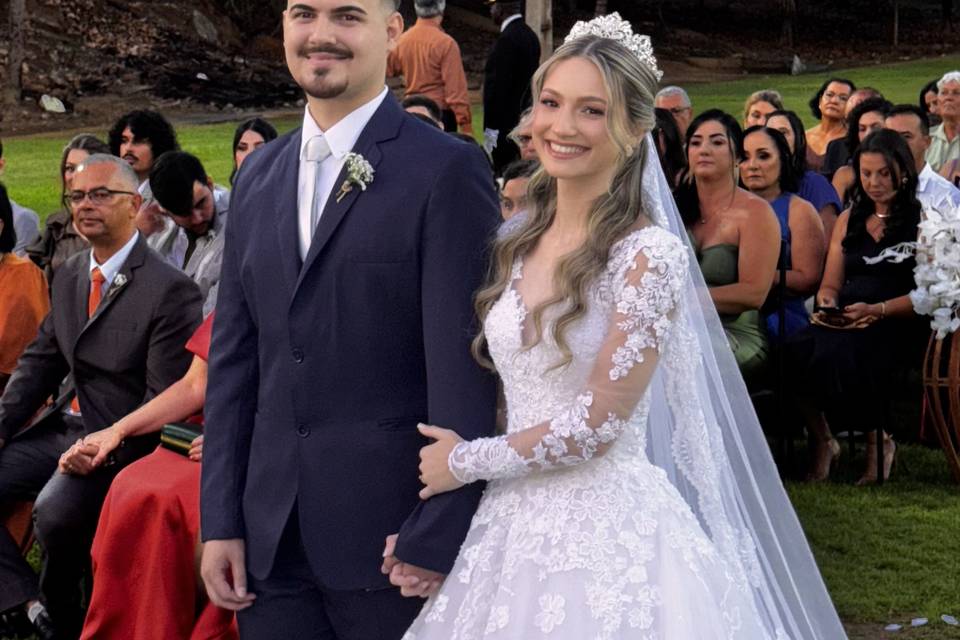 A felicidade dos noivos