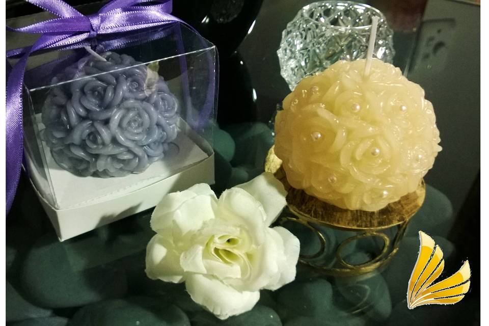 Velas Bola Rosas