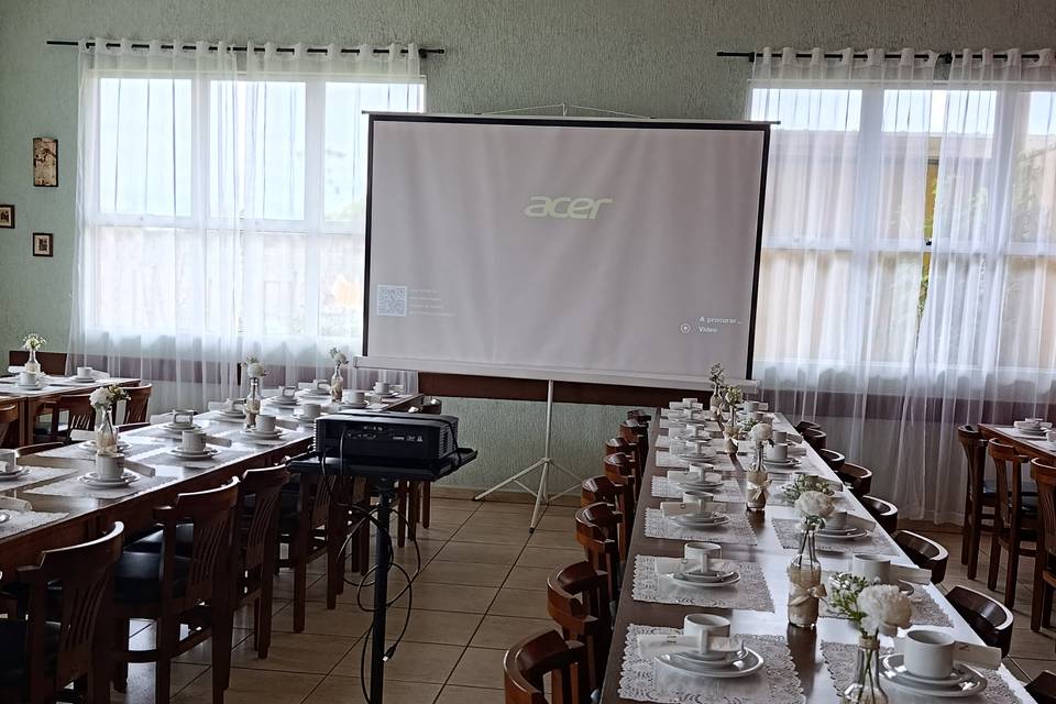 Projeção durante a cerimônia