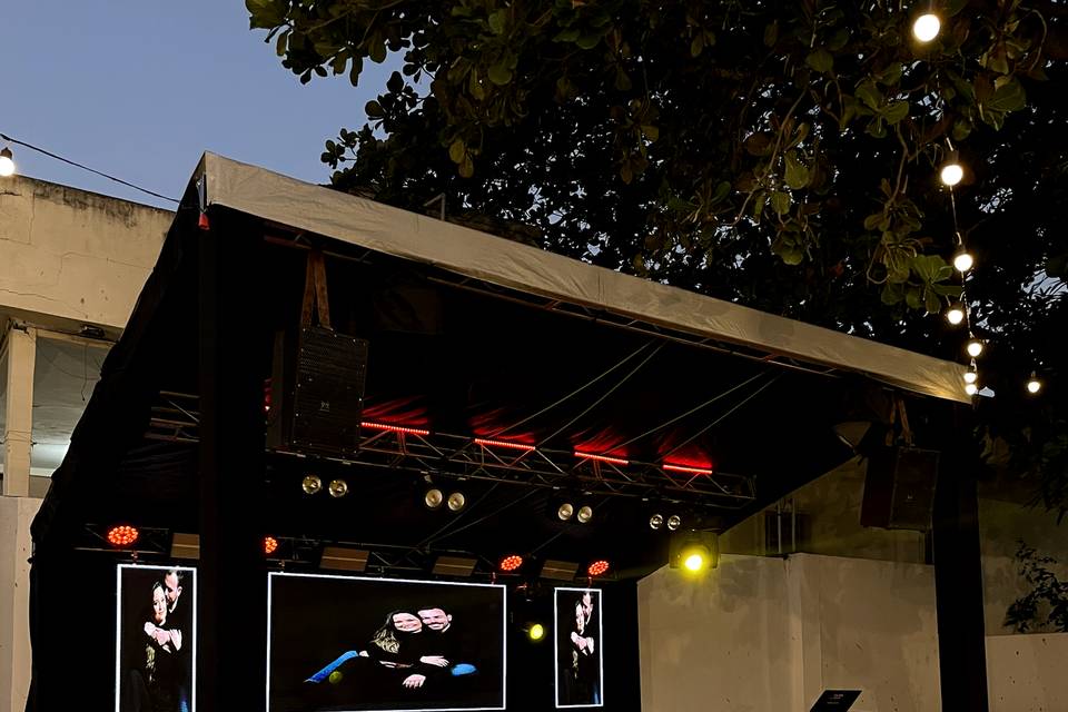 Palco, Som, Luz, Painel Led.