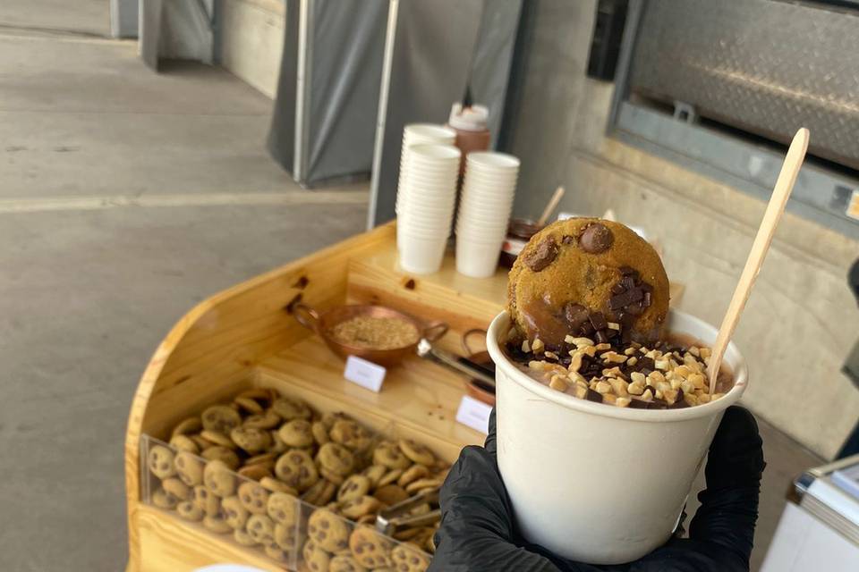 Sorvete com cookie