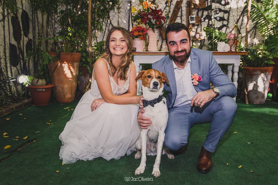 Raquel e Daniel com o dog