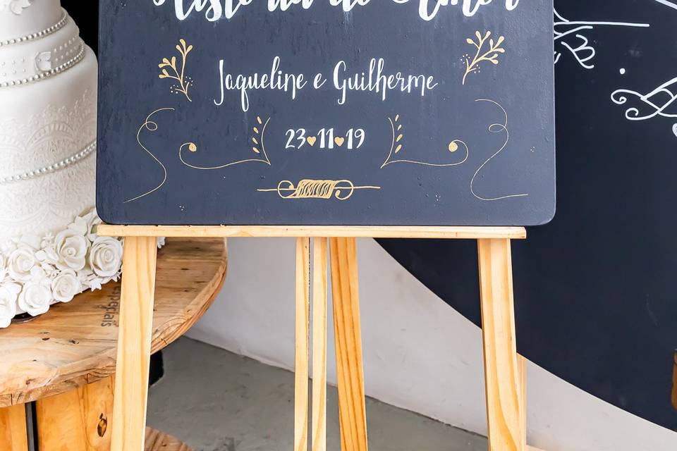 Placa com lettering