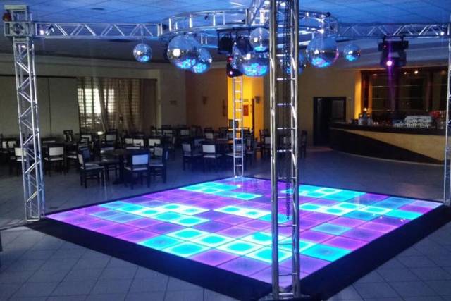 Estrutura com pista em led