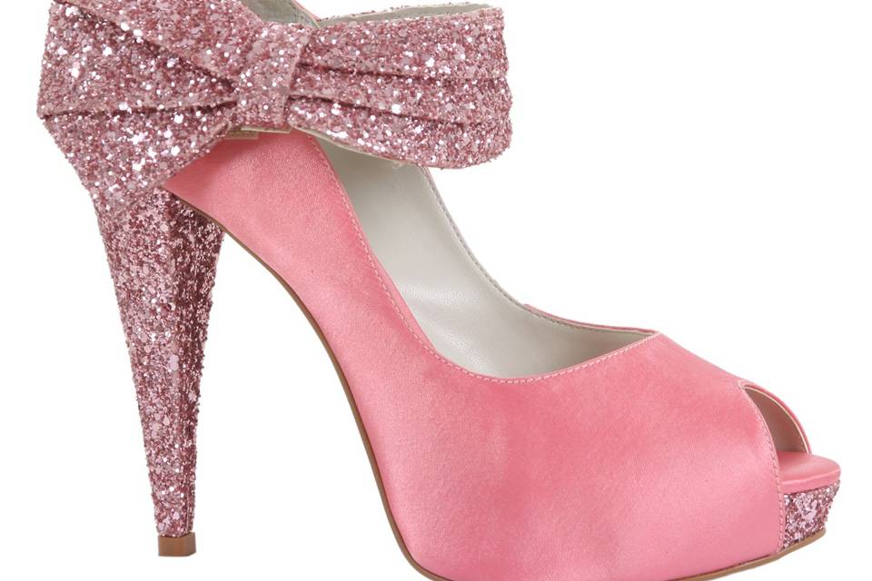 Cetim rosa chiclé/glitter