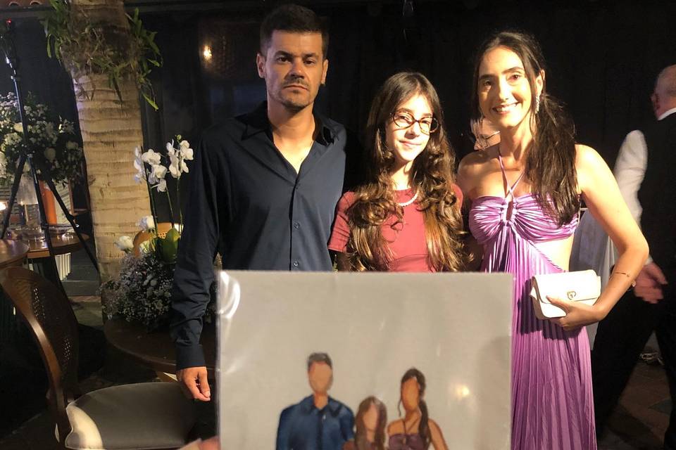 Aquerelas ao vivo de casamento