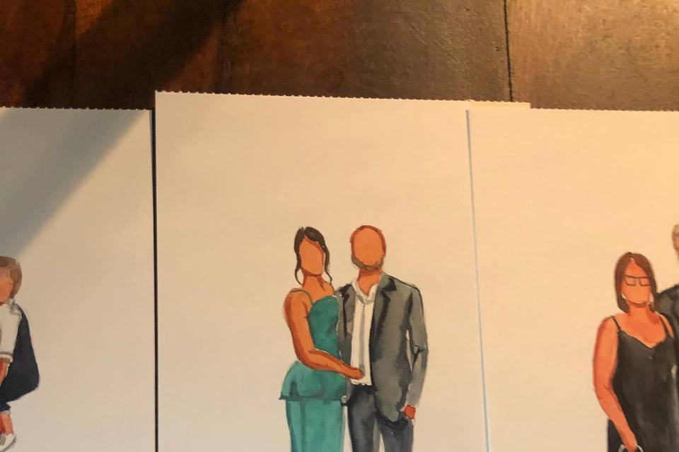Aquerelas ao vivo de casamento