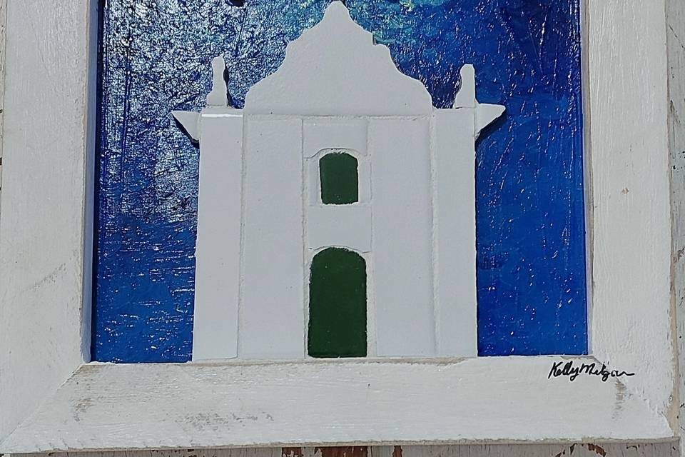 Arte única em céu 25cm x 25cm