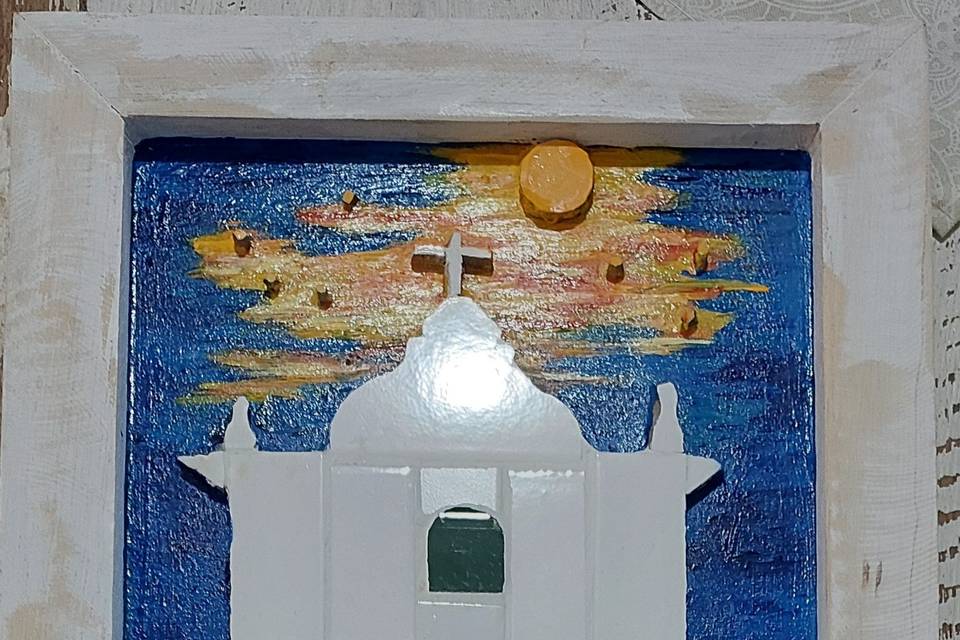 Arte única em céu 25 cm x 25cm