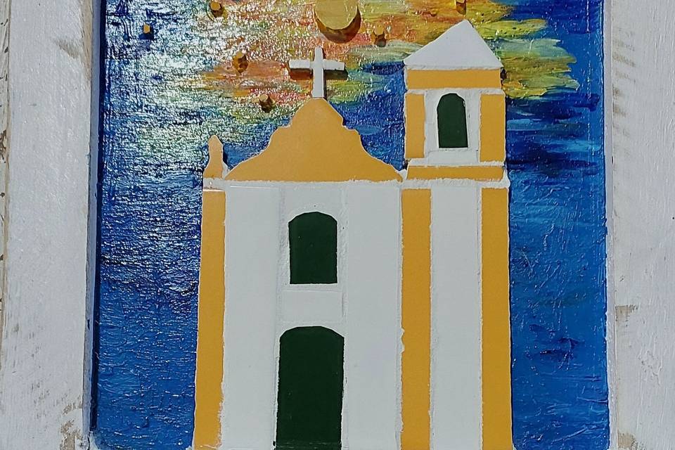 Arte única em céu 25cm x 25cm