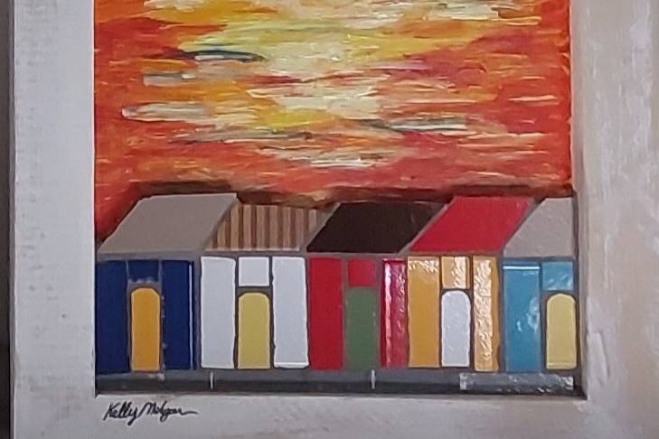 Arte única em céu 25 cm x 25cm