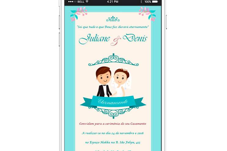 Convite Virtual Tema de Casamento Traje dos Noivos para WhatsApp