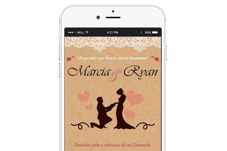 Convite Virtual Tema de Casamento Traje dos Noivos para WhatsApp