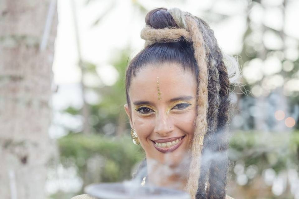 Recepção com defumação tribal