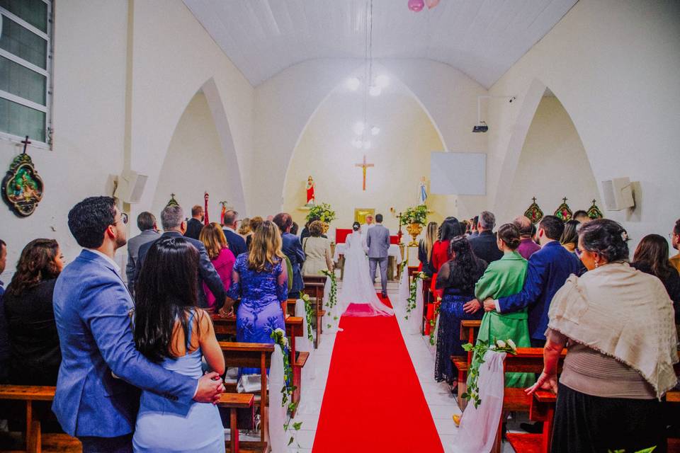 Foto da igreja e cerimonia