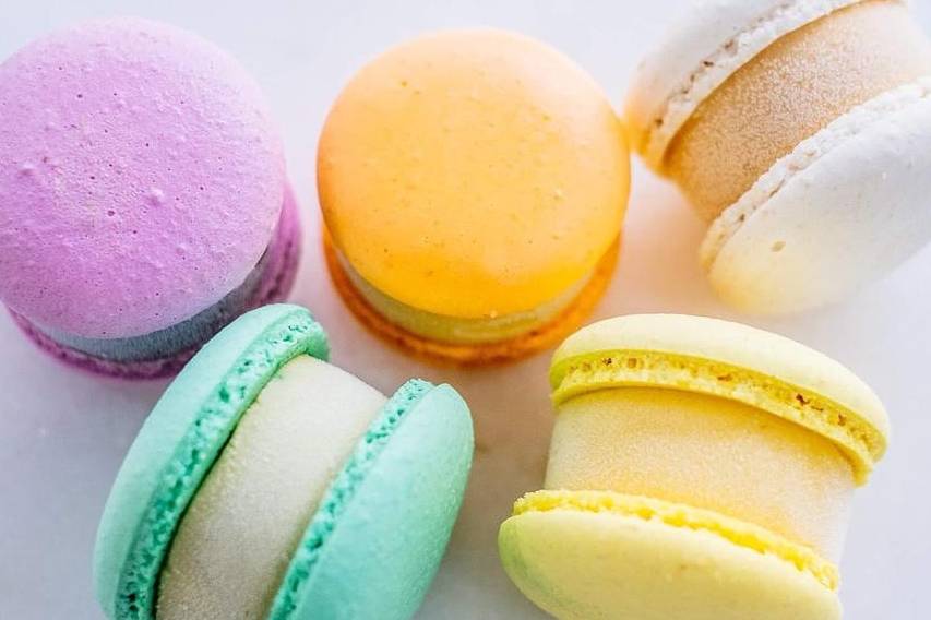 Macarons recheados com sorvete