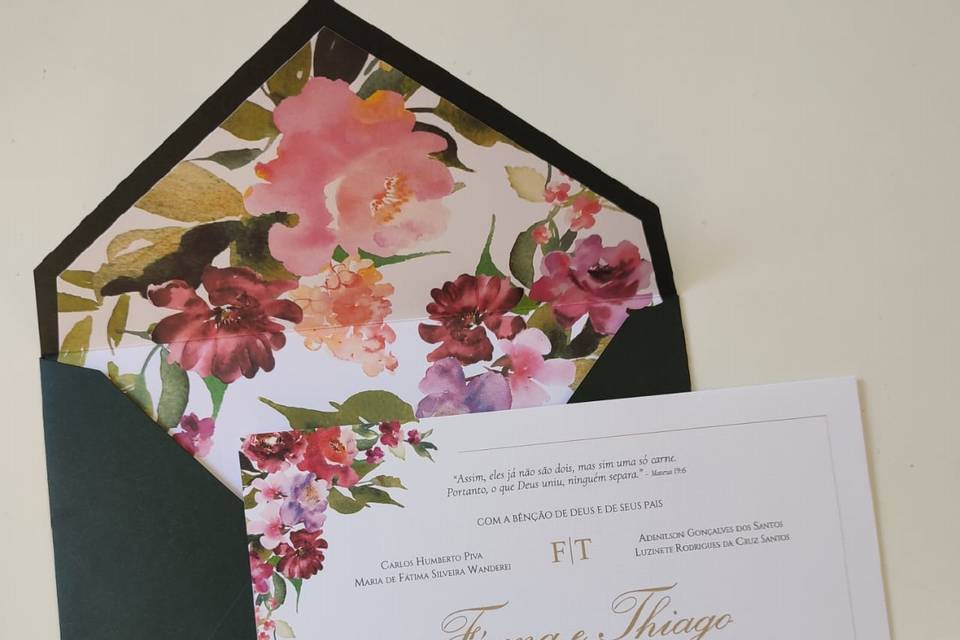 Convite de casamento Floral