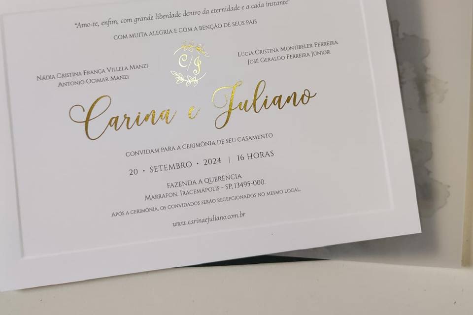 Convite Casamento Janela