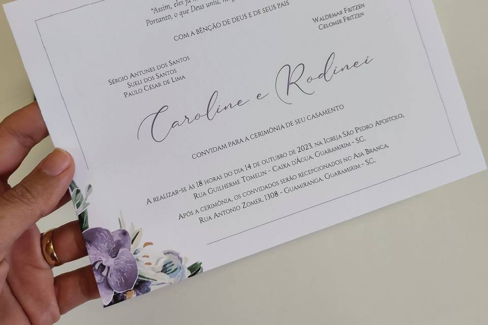 Convite Orquidea Lilás