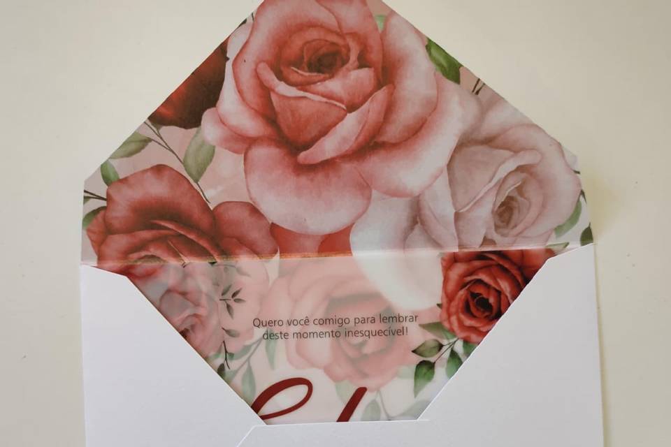 Convites 15 Anos Rosas
