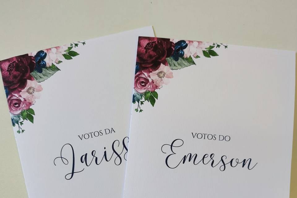 Cartão de Votos Casamento