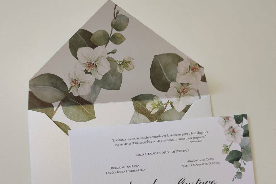 Convite Casamento Orquídea