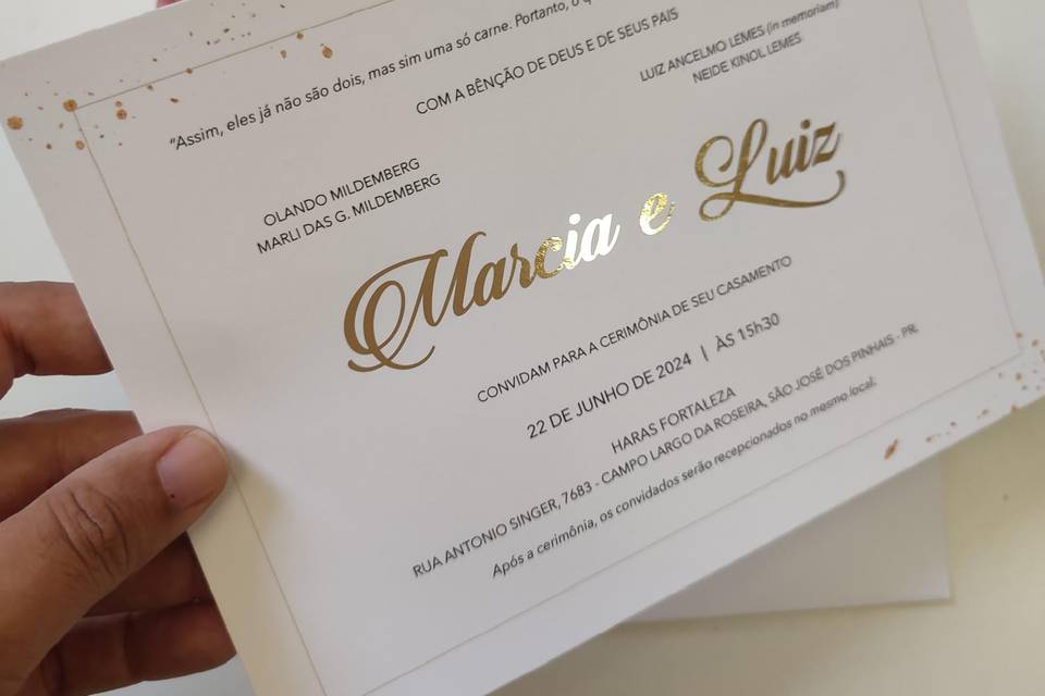 Convite Casamento Metalizado