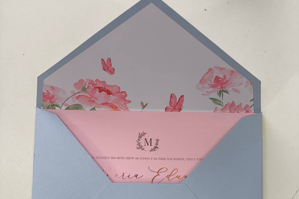 Convite 15 Anos Rosa