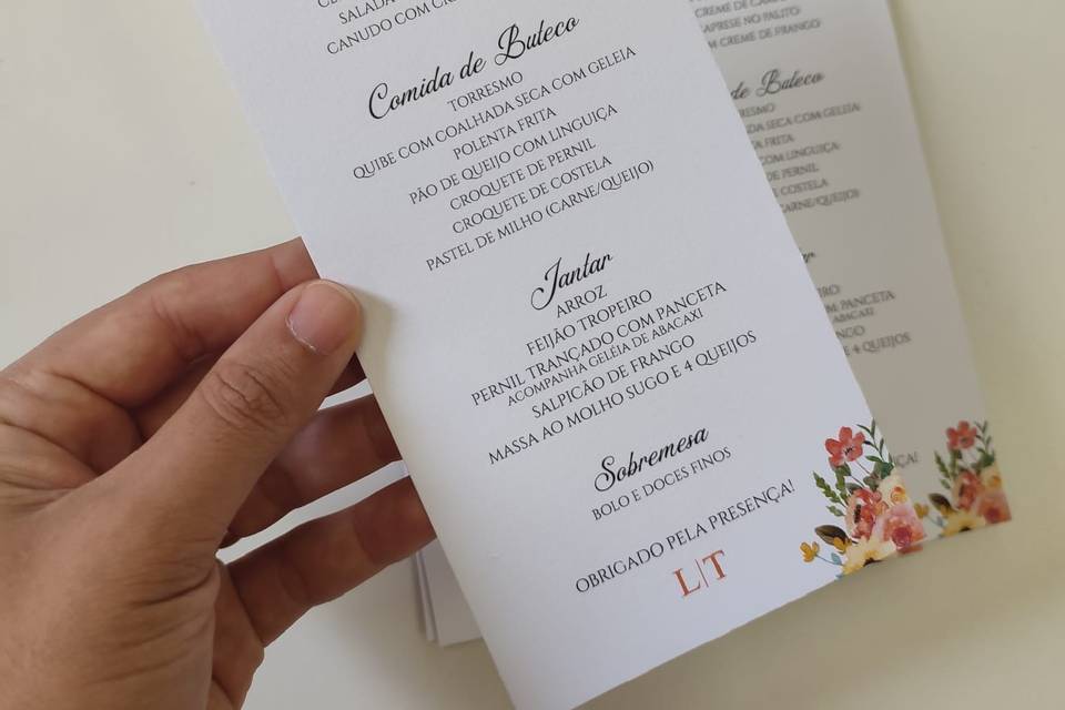 Menu Lâmina de Casamento