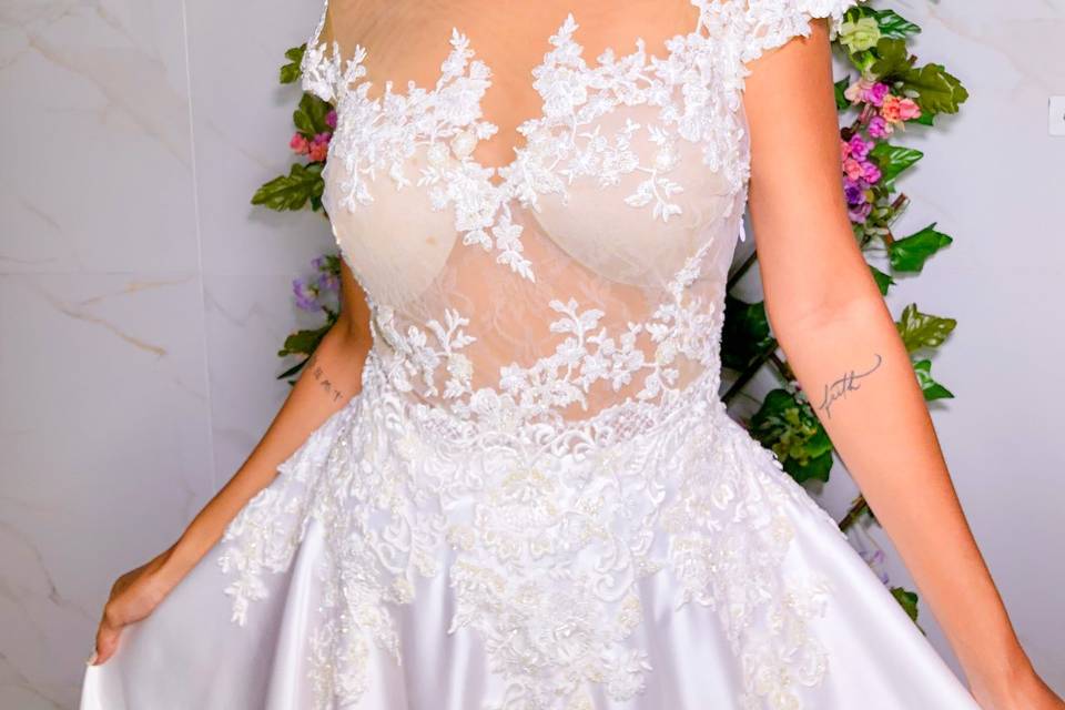 Vestido de noiva com rendas