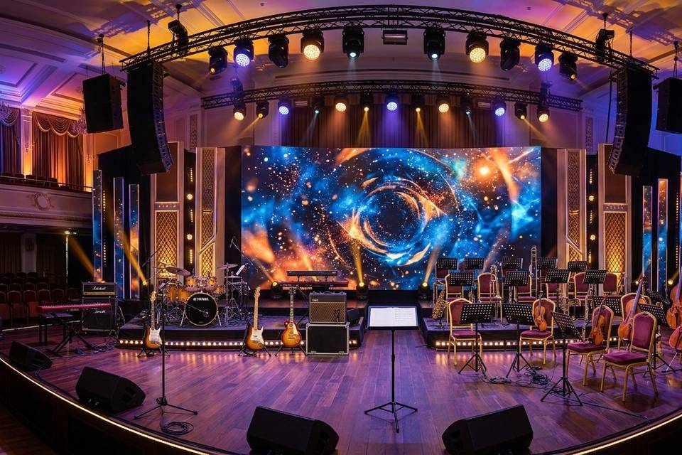 Banda completa + Orquestra.