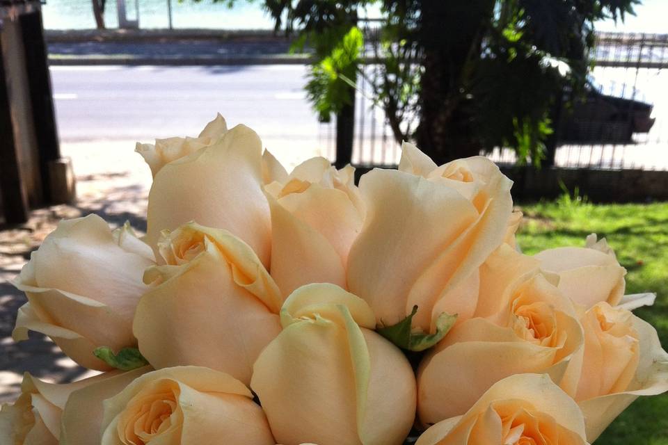 Bouquet de rosas champanhe