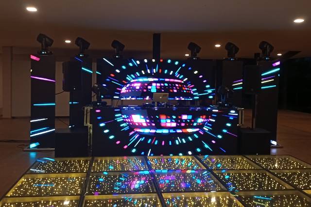 Pista de vidro e painel led