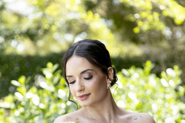 A noiva e seu buquê