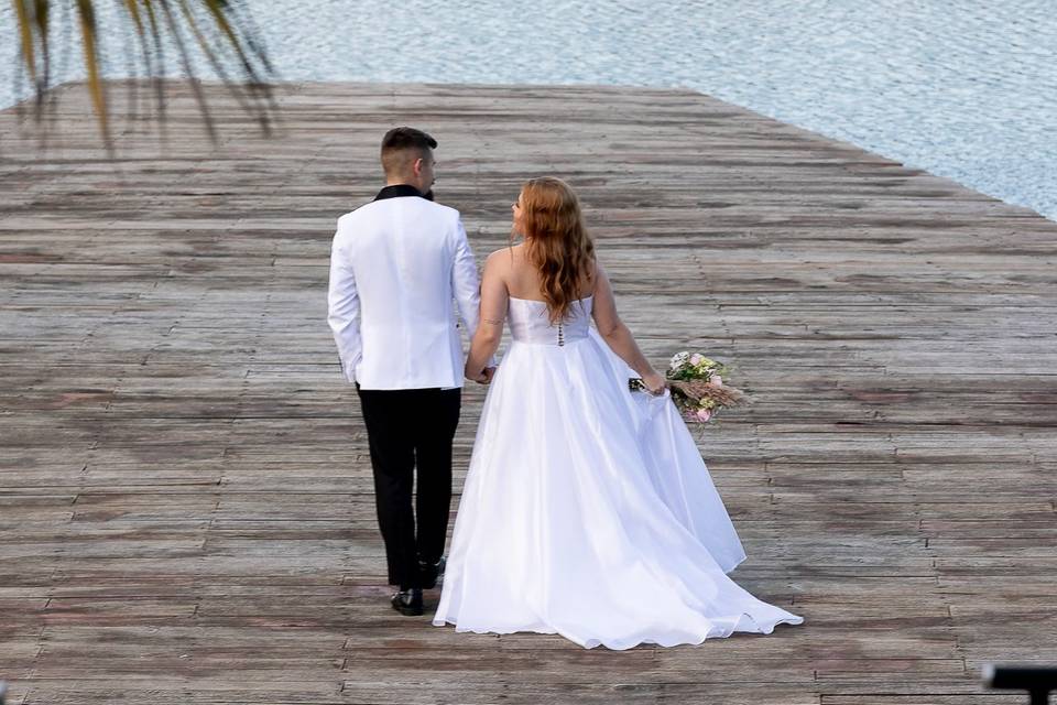 Noivos no casamento