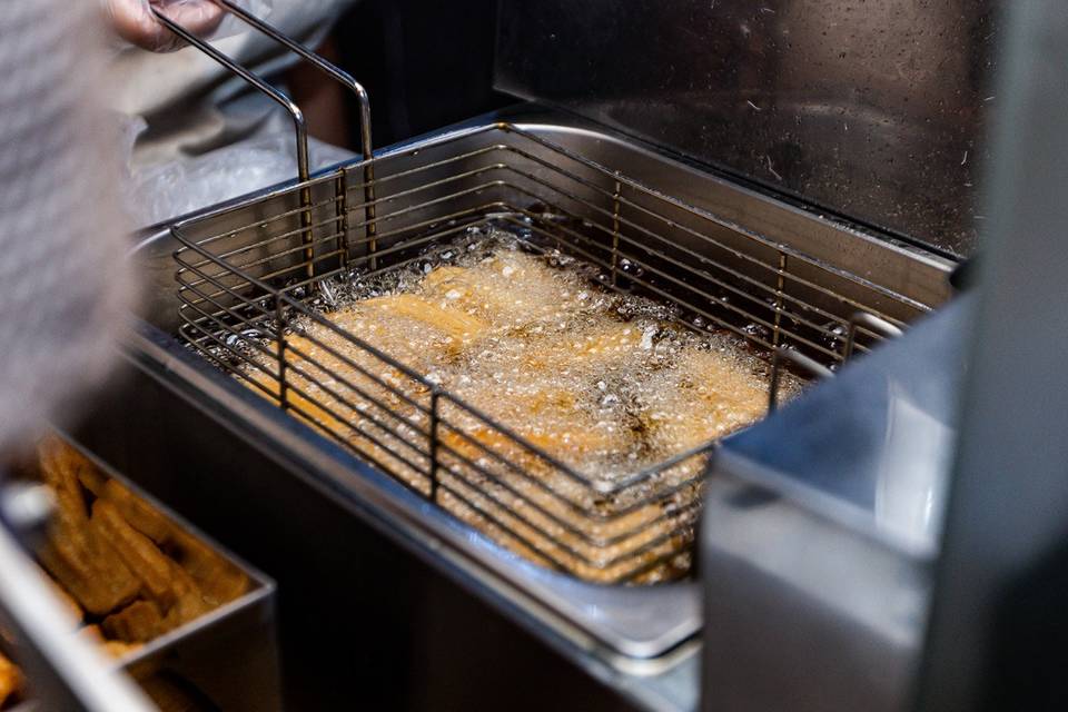 Preparando os mini churros