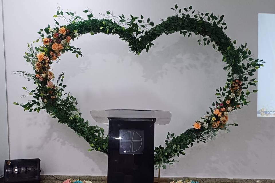 Painel Coração com Folhas