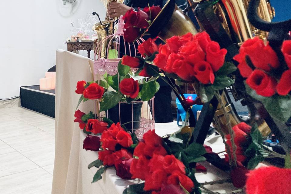 Entrega de flores em recepção